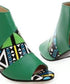 Geo Pattern Block Heel Sandals